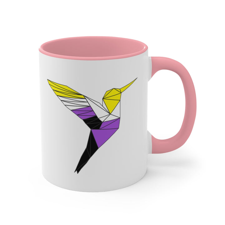 Polygon Hummingbird Nonbinary Accent Mug