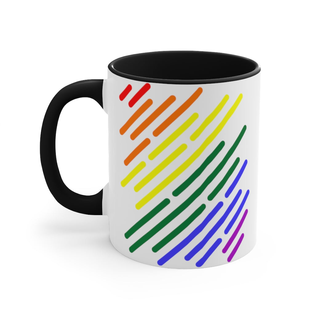 LGBTQ+ Flag Stripe Accent Mug