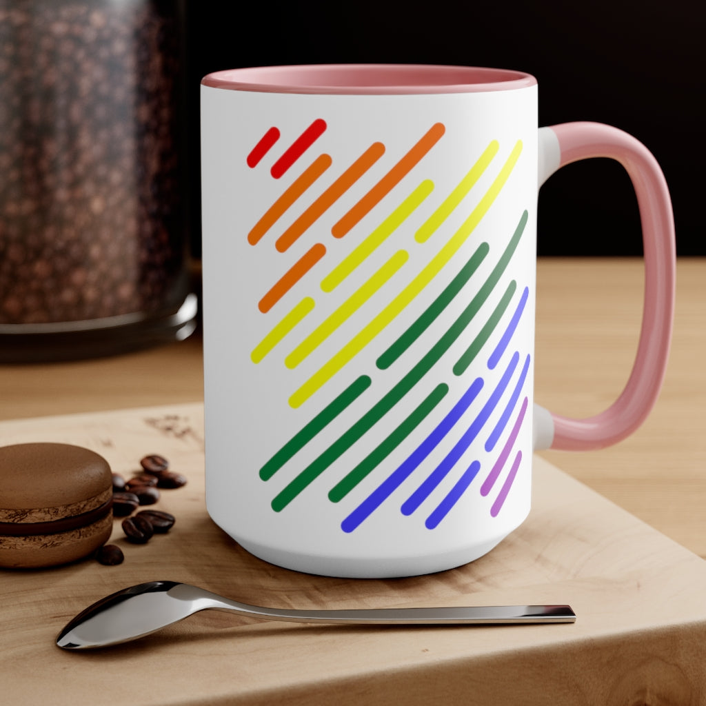 LGBTQ+ Flag Stripe Accent Mug