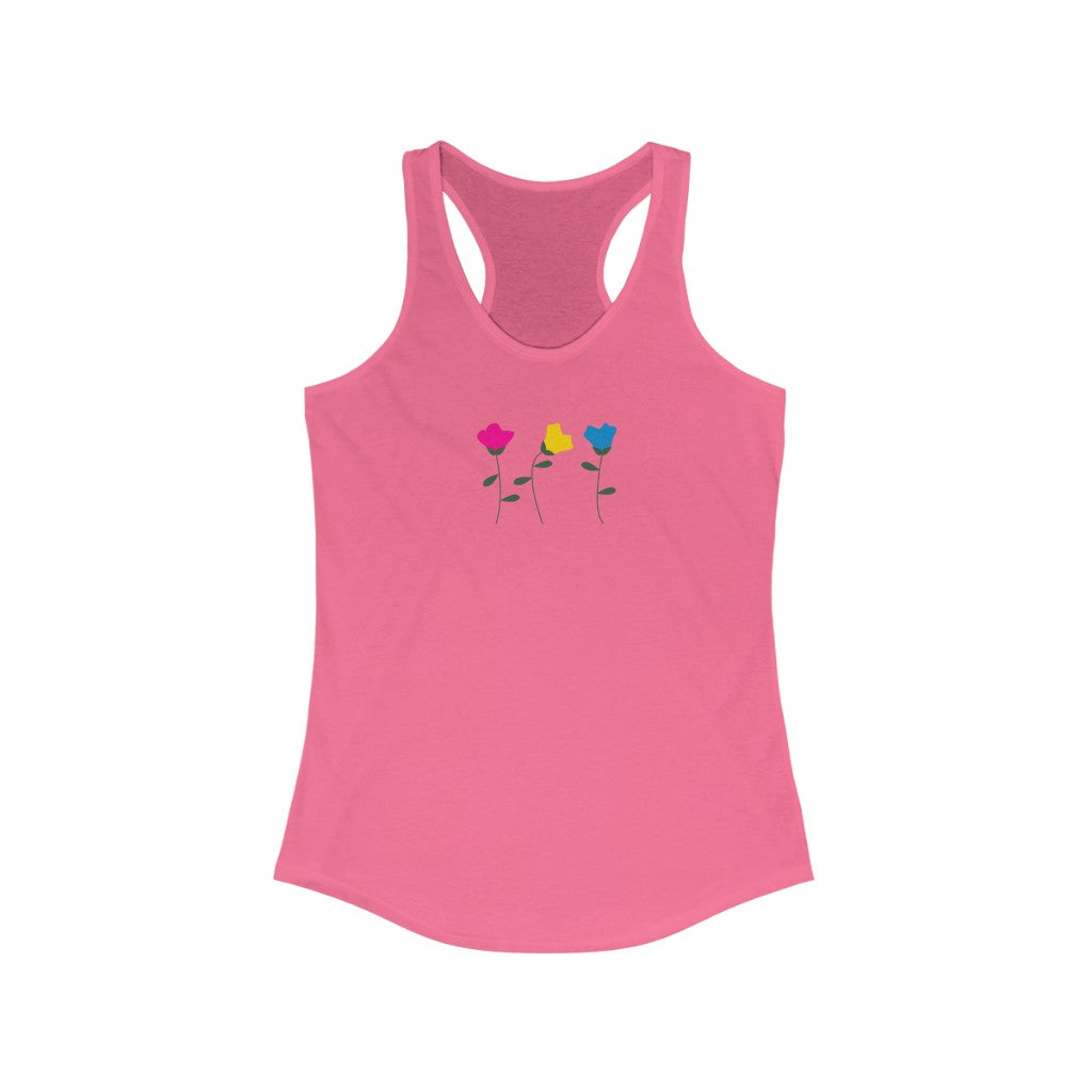 Pansexual Tank Top Racerback - Simple Flowers