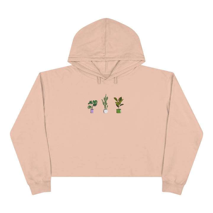 Succulent Plants Genderqueer Crop Hoodie