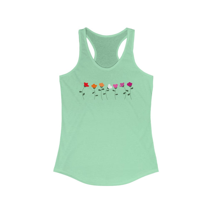 Lesbian Tank Top Racerback - Simple Flowers