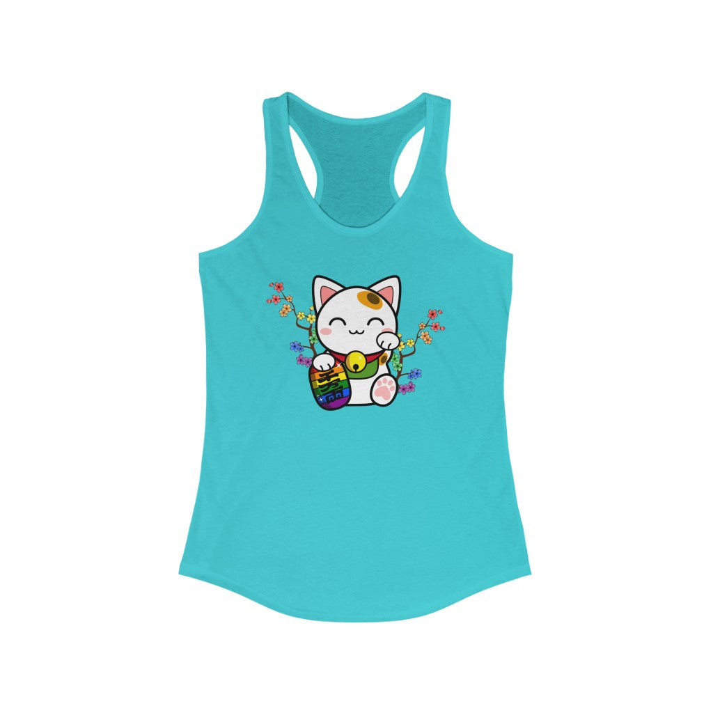 LGBTQ Pride Tank Top Racerback - Lucky Cat