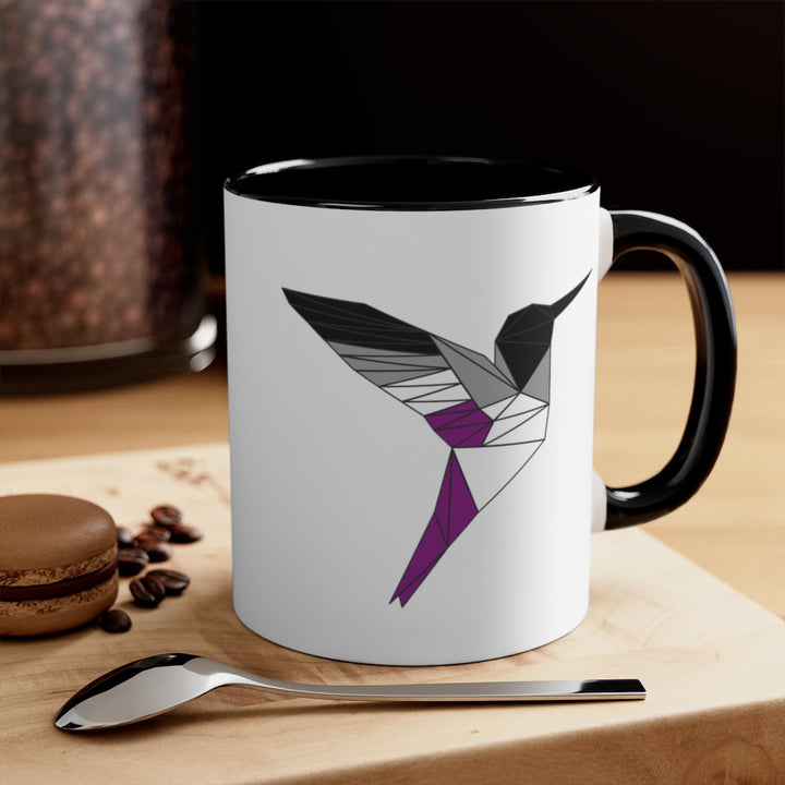 Polygon Hummingbird Asexual Accent Mug