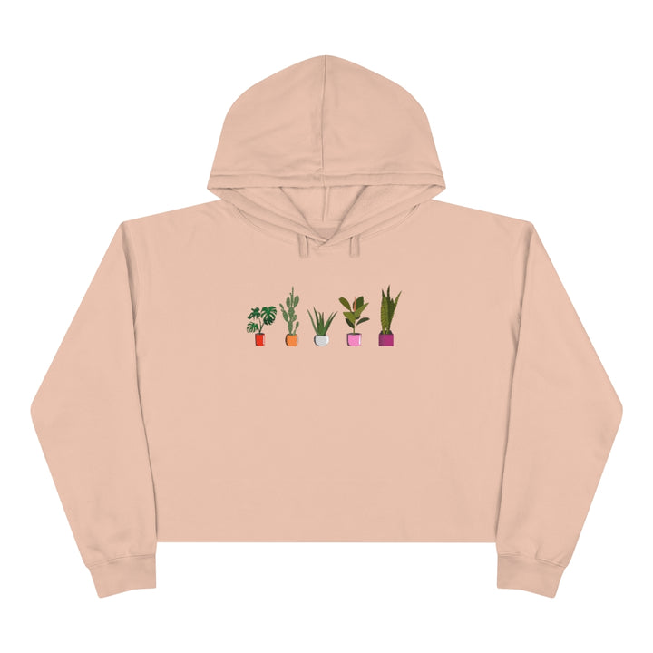 Succulent Plants Lesbian Crop Hoodie