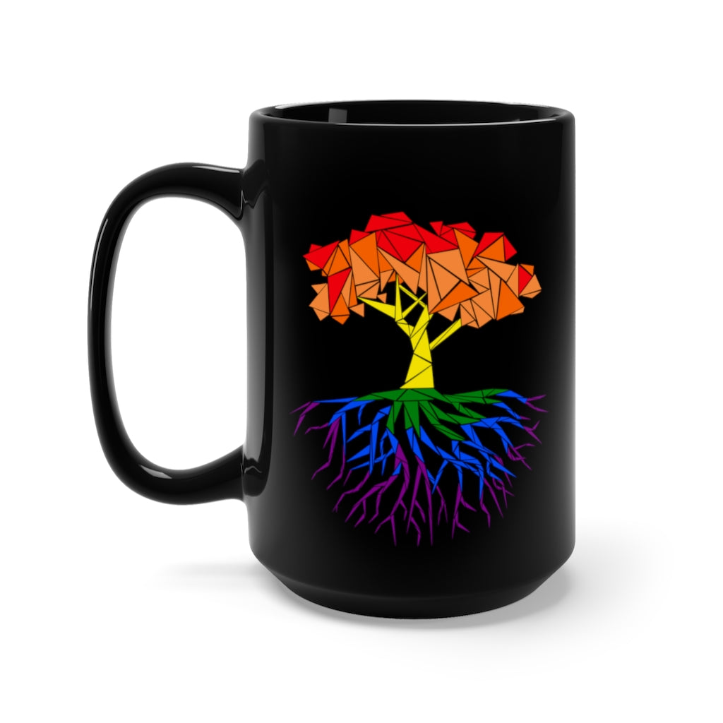 Abstract Tree LGBTQ+ Black Mug 15oz