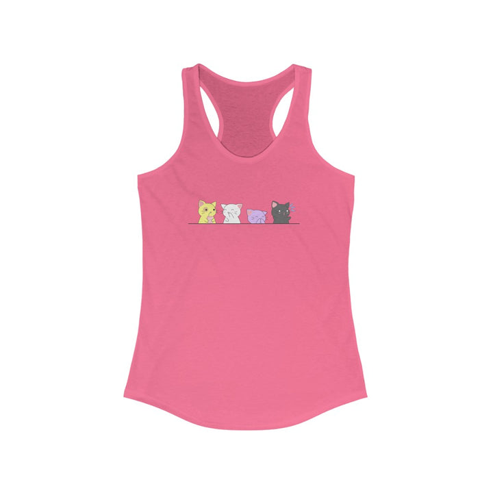 Nonbinary Tank Top Racerback - Kawaii Cats