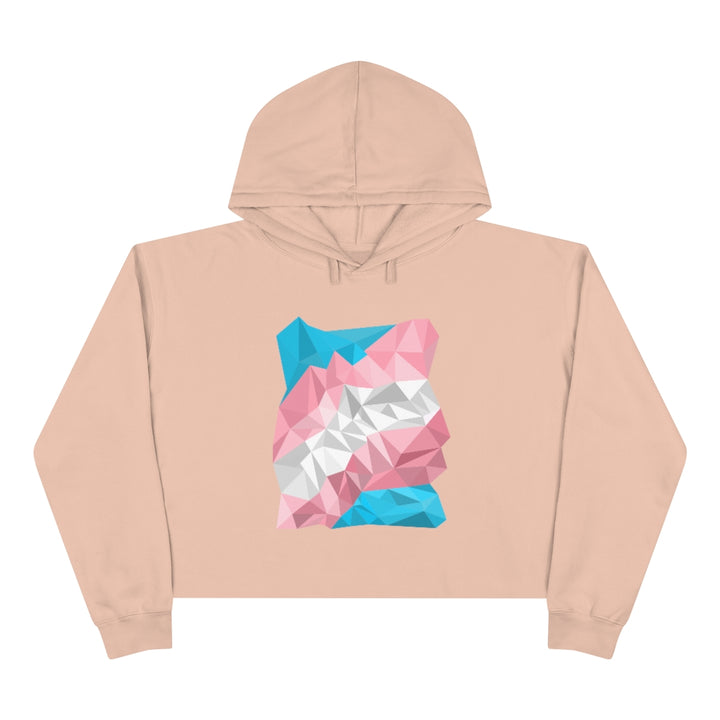 Trans Crop Hoodie - Abstract Trans Flag