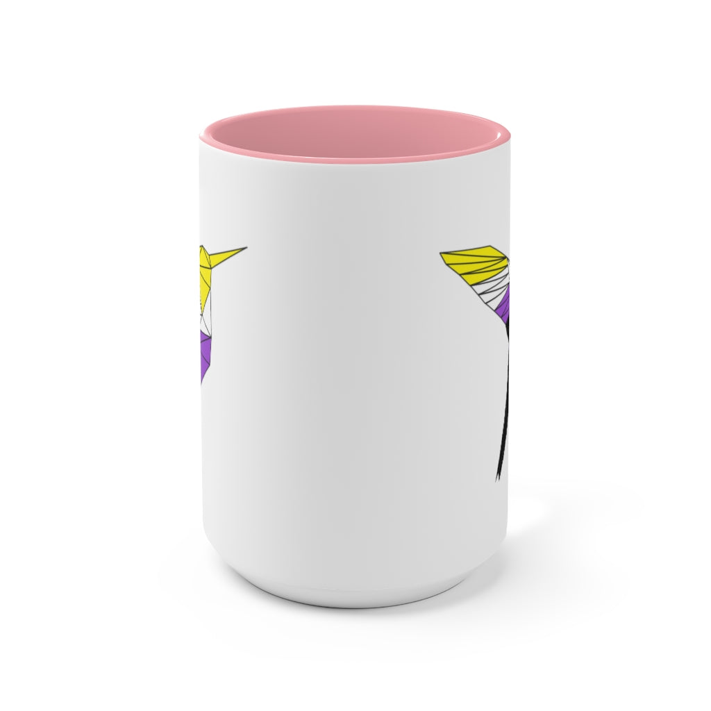 Polygon Hummingbird Nonbinary Accent Mug