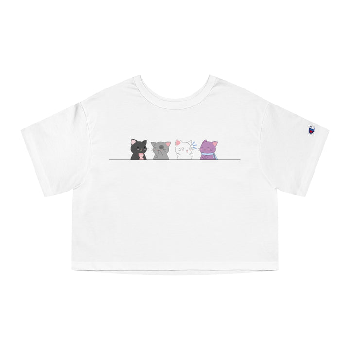 Champion - Kawaii Cats Asexual Cropped T-Shirt