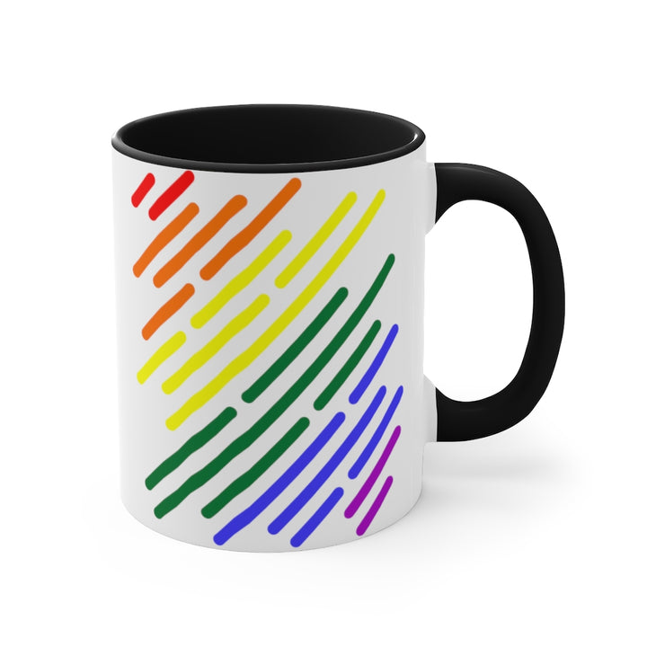 LGBTQ+ Flag Stripe Accent Mug