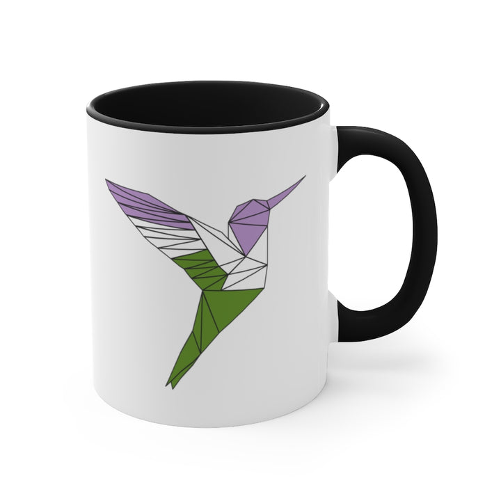 Polygon Hummingbird Genderqueer Accent Mug