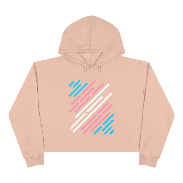 Trans Flag Stripe Crop Hoodie