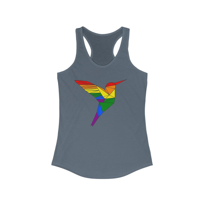 LGBTQ Pride Tank Top Racerback - Polygon Hummingbird