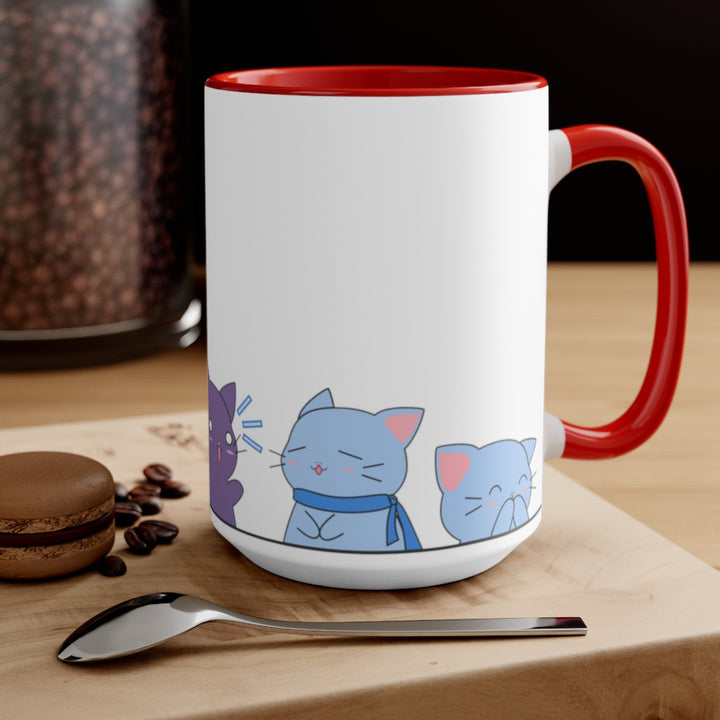 Kawaii Cats Bisexual Accent Mug