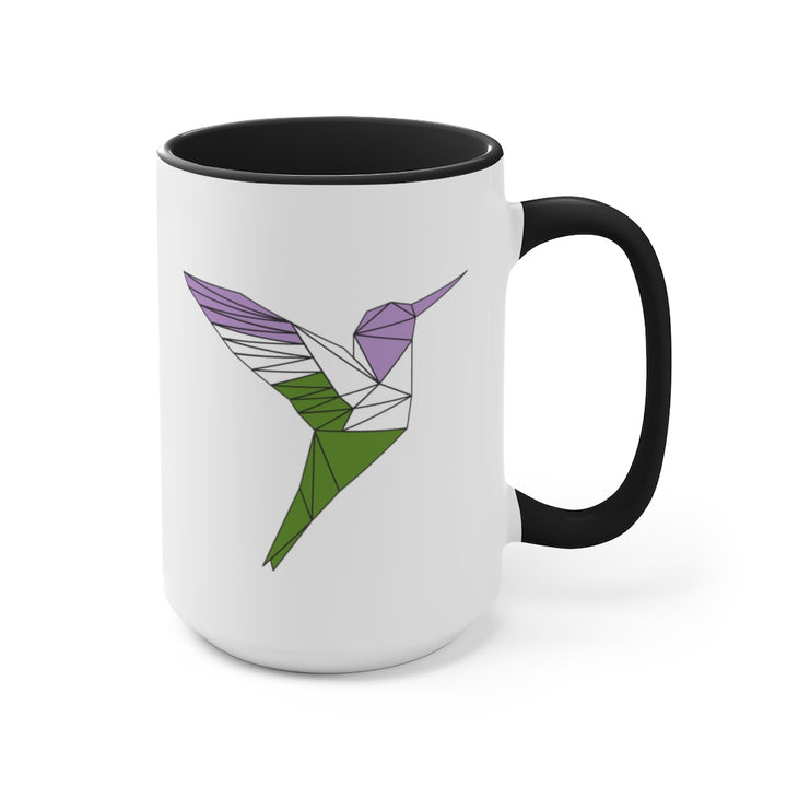 Polygon Hummingbird Genderqueer Accent Mug