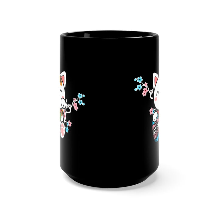 Maneki Neko Trans Black Mug 15oz