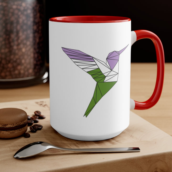 Polygon Hummingbird Genderqueer Accent Mug