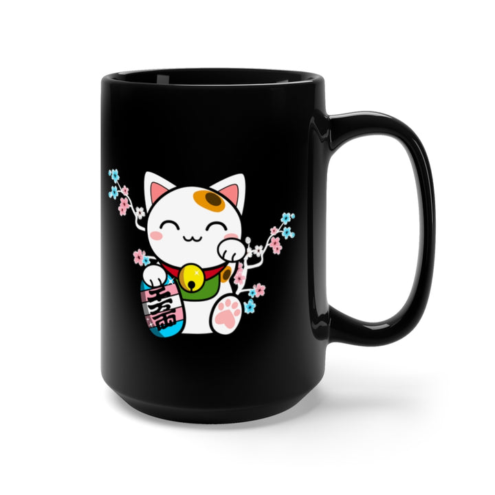 Maneki Neko Trans Black Mug 15oz