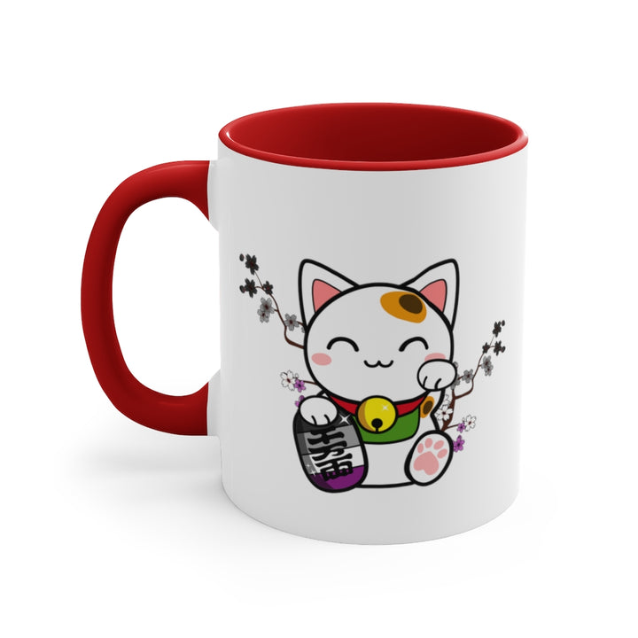 Maneki Neko Asexual Accent Mug