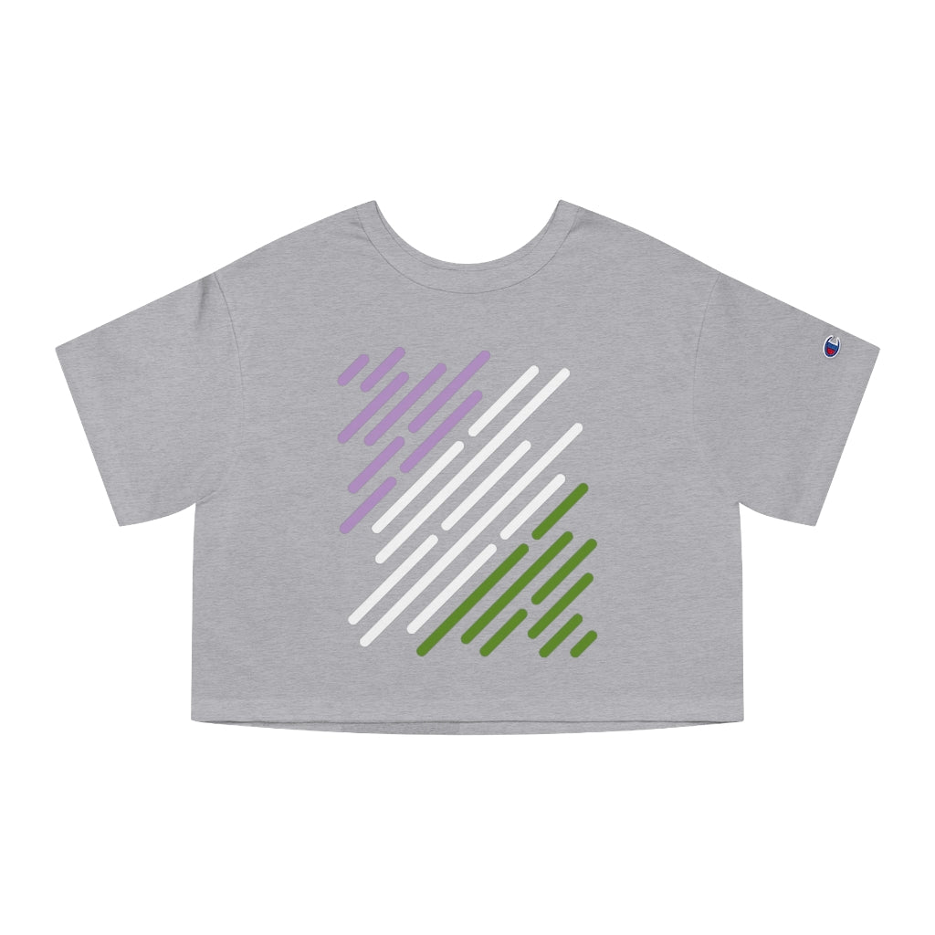 Champion - Genderqueer Flag Stripe Cropped T-Shirt