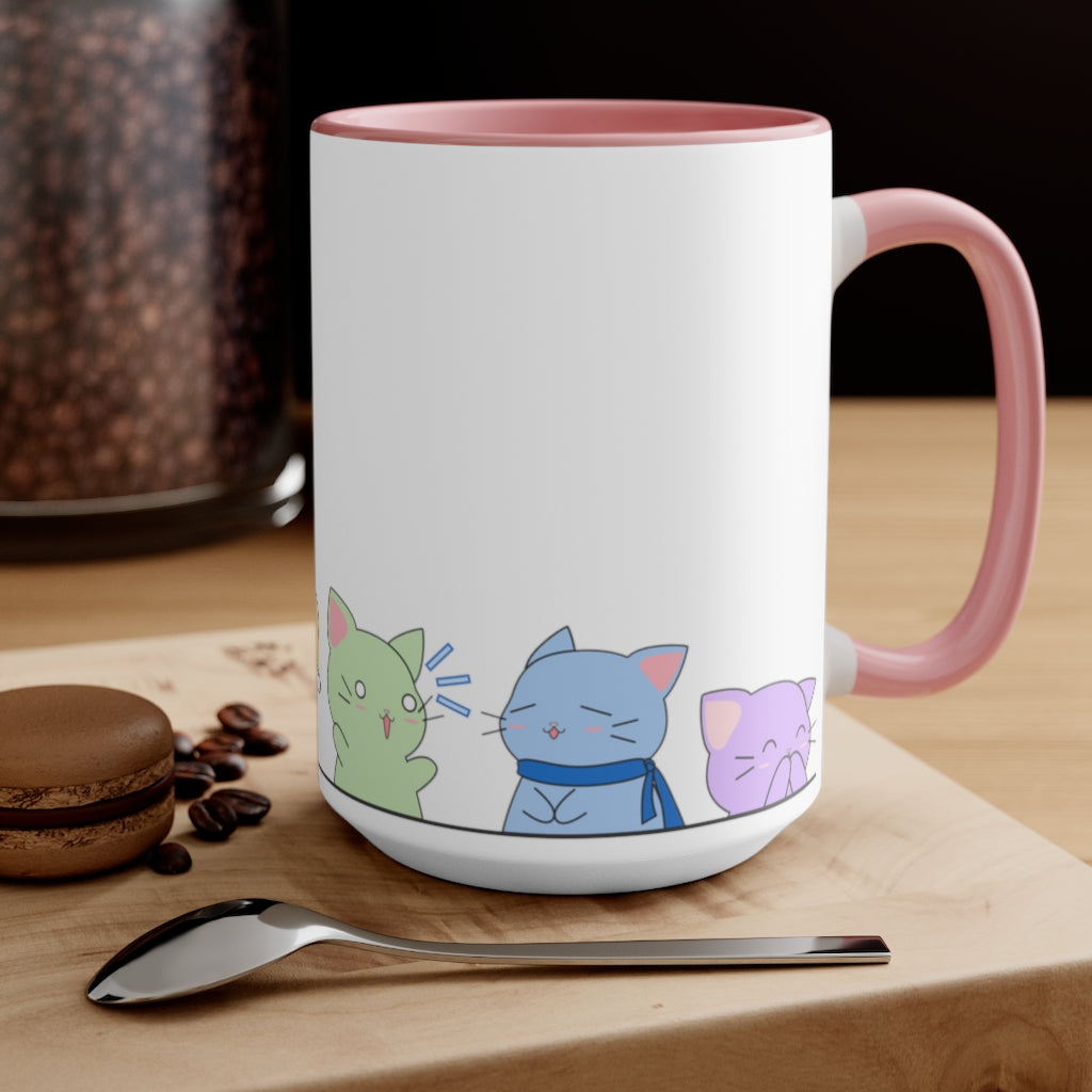 Kawaii Cats LGBTQ+ Accent Mug