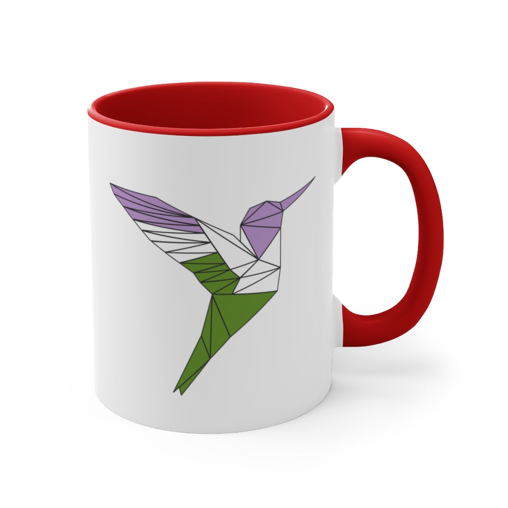 Polygon Hummingbird Genderqueer Accent Mug