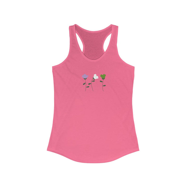 Genderqueer Tank Top Racerback - Simple Flowers