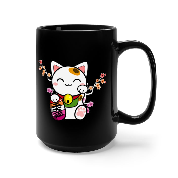 Maneki Neko Lesbian Black Mug 15oz