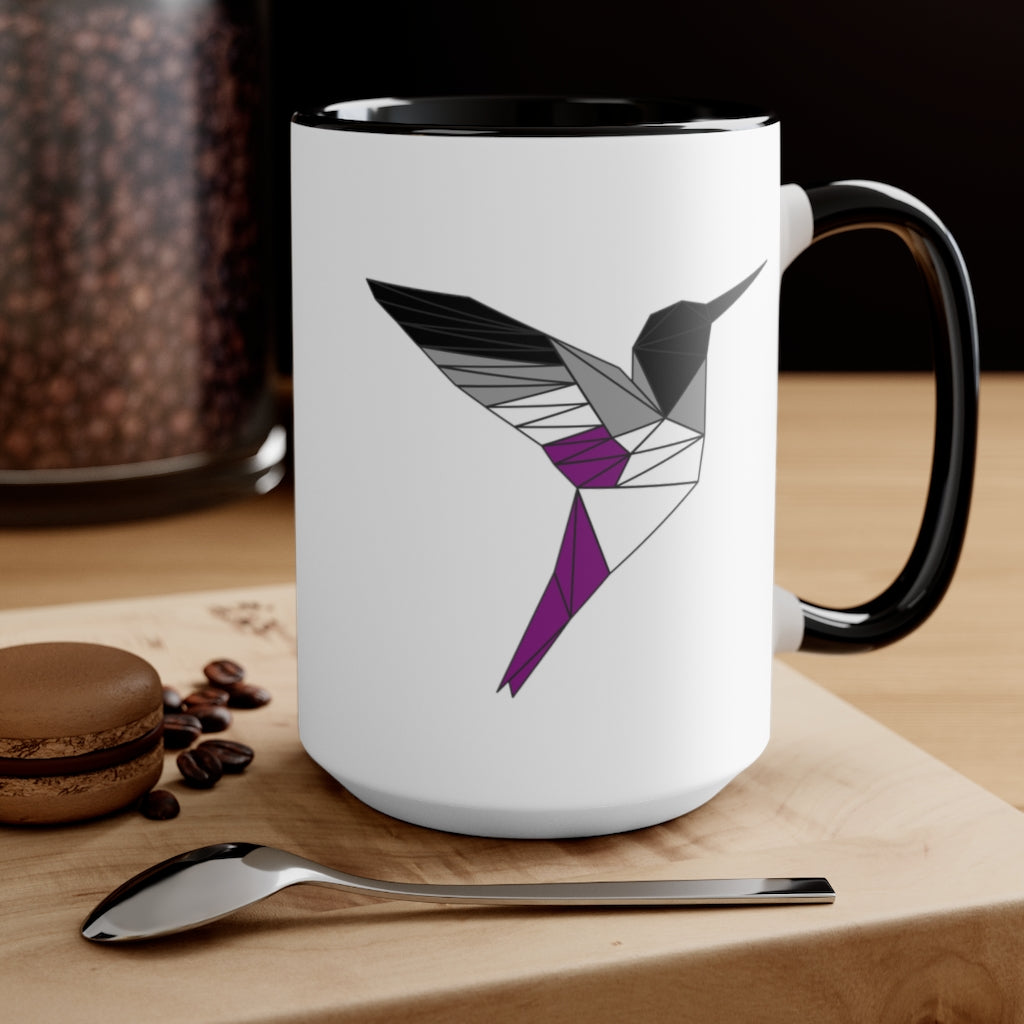 Polygon Hummingbird Asexual Accent Mug