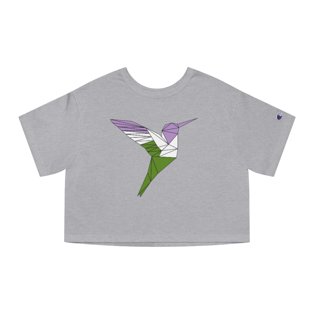 Champion - Polygon Hummingbird Genderqueer Cropped T-Shirt