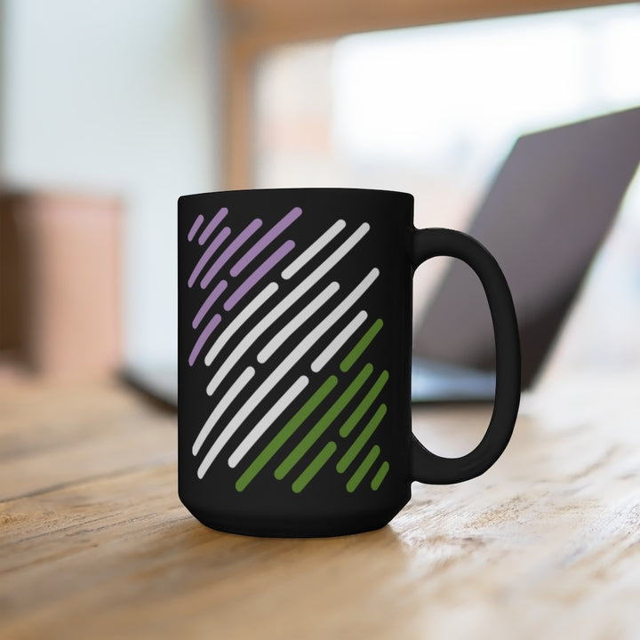 Genderqueer Flag Stripe Black Mug 15oz