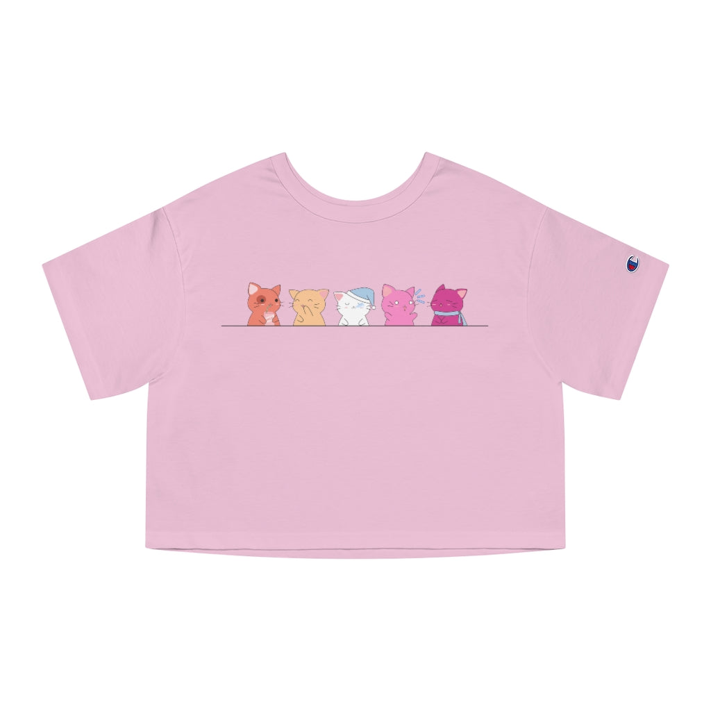 Champion - Kawaii Cats Lesbian Cropped T-Shirt