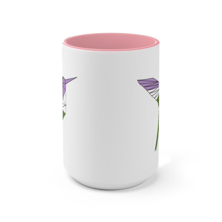 Polygon Hummingbird Genderqueer Accent Mug