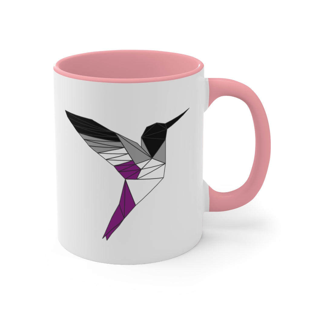 Polygon Hummingbird Asexual Accent Mug