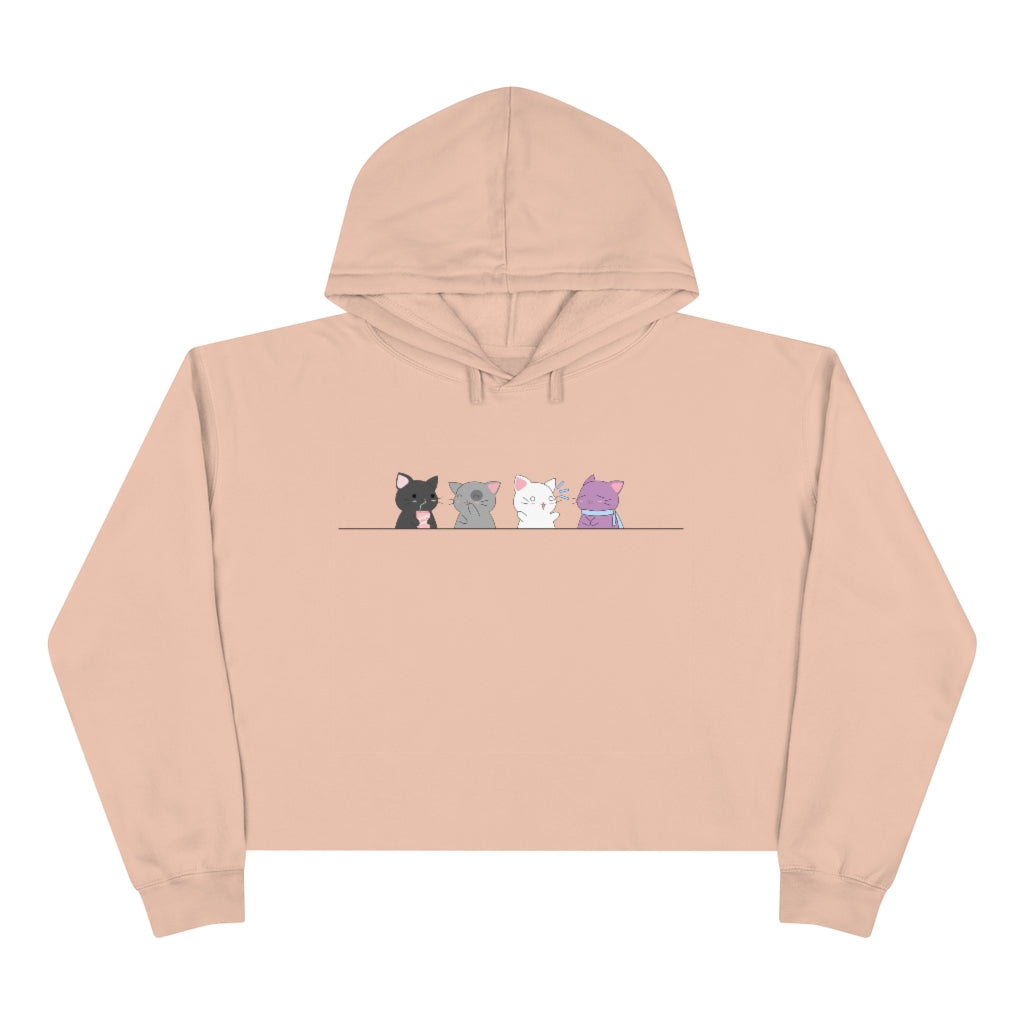 Kawaii Cats Asexual Crop Hoodie