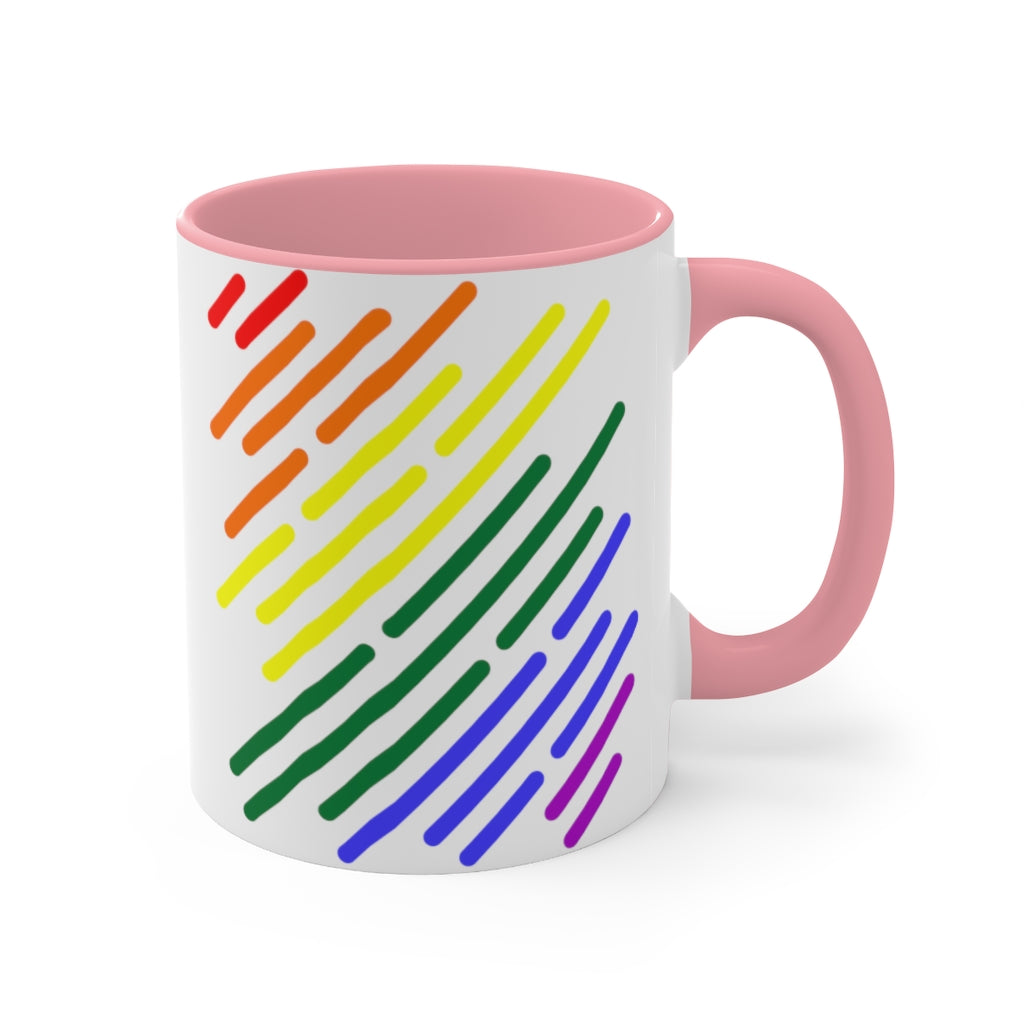 LGBTQ+ Flag Stripe Accent Mug