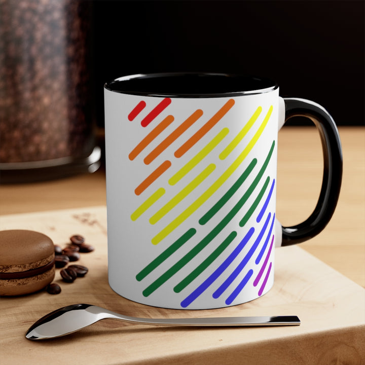 LGBTQ+ Flag Stripe Accent Mug