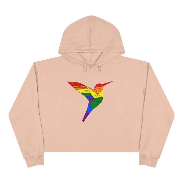 Polygon Hummingbird LGBTQ+ Crop Hoodie